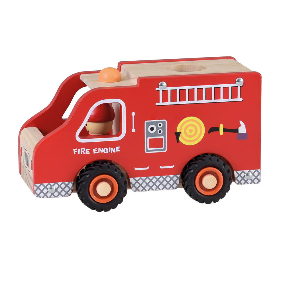 Feuerwehrauto aus Holz