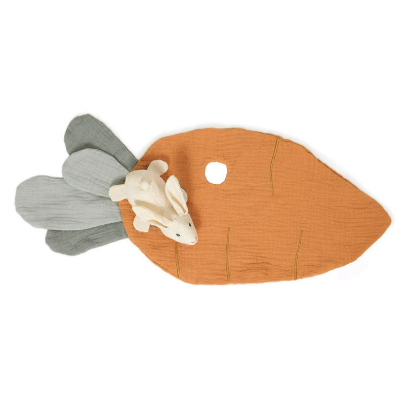 Kuscheltuch Hase und Möhre